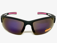 Sporty Wrap Around Cycling Fishing Biker SUNGLASSES Sleek Black Frame - Purple Lens 2754