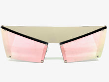 Modern Retro Futuristic Party Raver Style SUNGLASSES Unusual Silver Frame 5275