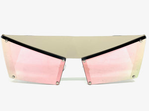 Modern Retro Futuristic Party Raver Style SUNGLASSES Unusual Silver Frame 5275