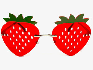 Funky Party Club Raver Strawberry Shaped SUNGLASSES Red Lens 5218
