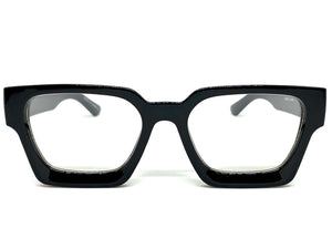 Classic Vintage Retro Style Clear Lens EYEGLASSES Thick Square Black Frame E2091