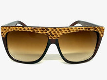 Oversized Classic Vintage Retro Style SUNGLASSES Large Brown Snakeskin Frame 1201