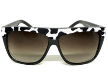 Oversized Classic Vintage Retro Style SUNGLASSES Large Black Frame Cow Pattern 1201