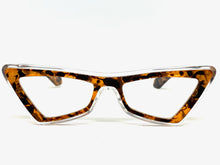 Classy Elegant Modern Retro Cat Eye Style Clear Lens with Slight Tint SUNGLASSES Leopard Frame E1997