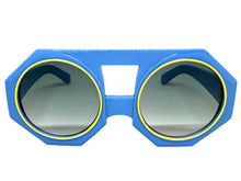 Oversized Exaggerated Vintage Retro Style SUNGLASSES Large Geometric Blue Frame 1335