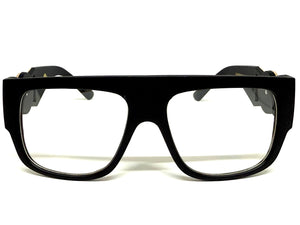 Classic Vintage Retro Hip Hop Rapper Style Clear Lens EYEGLASSES Large Thick Black Frame 5355