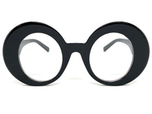 Oversized Exaggerated Retro Style Clear Lens EYEGLASSES Large Round Black Optical Frame - RX Capable 81159