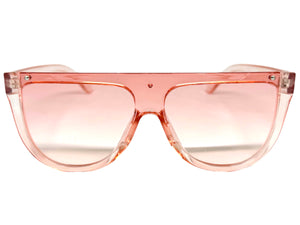 Classy Elegant Modern Rerto Shield Style SUNGLASSES Pink Frame 6515