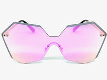 Sleek Modern Retro Shield Style SUNGLASSES Gold Rimless Frame 7756