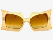 Oversized Vintage Retro Style SUNGLASSES Large Funky Tan Frame 80847