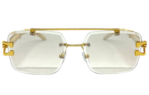 Men's Classy Elegant Luxury Retro Hip Hop Style SUNGLASSES Gold & Marble Frame 5256