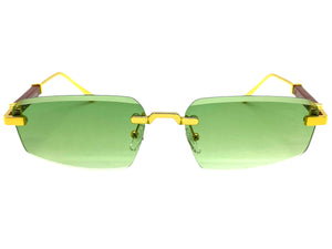 Classy Elegant Luxury Modern Style SUNGLASSES Rimless Gold Frame 5335