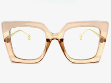 Oversized Exaggerated Retro Cat Eye Clear Lens EYEGLASSES Large Nude & Gold  Optical Frame - RX Capable 1152