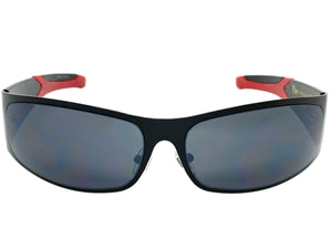 Classic Contemporary Modern Wrap Style SUNGLASSES Sleek Black & Red Frame 3727