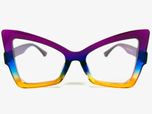 Oversized Vintage Retro Style Clear Lens EYEGLASSES Large Purple Frame 97198