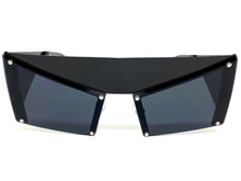 Modern Retro Futuristic Party Raver Style SUNGLASSES Unusual Black Frame 5275
