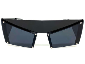 Modern Retro Futuristic Party Raver Style SUNGLASSES Unusual Black Frame 5275