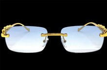 Classy Elegant Sophisticated Luxury Style SUNGLASSES Rimless Gold Frame E0661