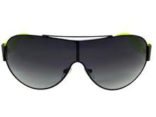 Classic Contemporary Modern Shield Style SUNGLASSES Sleek Black Frame 3940