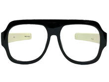 Oversized Classic Vintage Retro Style X-Large Black Lensless Eye Glasses- Frame Only NO Lens 541095