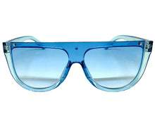 Classy Elegant Modern Rerto Shield Style SUNGLASSES Blue Frame 6515