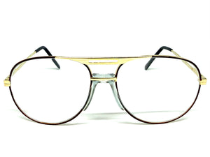 Classic TRUE Vintage Retro Aviator Style Clear Lens EYEGLASSES Gold Frame - Glass Lens M306