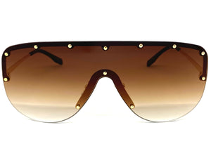 Oversized Exaggerated Modern Retro Style SUNGLASSES Large Gold Frame 2280