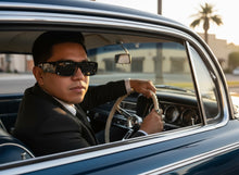 Classic Hardcore Biker Gangster Style LOCS SUNGLASSES Large Thick Black Frame - Dark Lens 91335