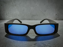Classic Hardcore Biker Gangster Style LOCS SUNGLASSES Large Thick Black Frame - Blue Lens 91320