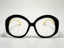 Oversized Vintage Retro Style Clear Lens EYEGLASSES Large Round Matte Black Frame 16020
