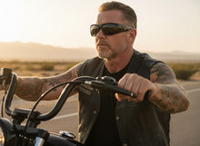 Classic Hardcore Gangster Biker Style Choppers SUNGLASSES Thick Black Frame - Dark Lens 6786