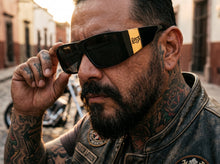 Classic Hardcore Biker Gangster Style LOCS SUNGLASSES Large Thick Black Frame - Dark Lens 91337