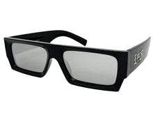 Classic Hardcore Biker Gangster Style LOCS SUNGLASSES X-Large Thick Black Frame - Chrome Lens 91321