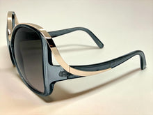Oversized Exaggerated Vintage Retro Style SUNGLASSES Large Square Gray & Rose Gold Frame 30340