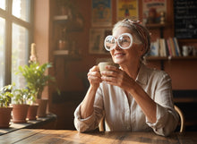 Oversized Vintage Retro Style Clear Lens EYEGLASSES X-Large Round White Frame E6009