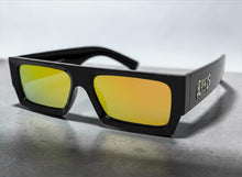 Classic Hardcore Biker Gangster Style LOCS SUNGLASSES X-Large Thick Black Frame - Gold Lens 91321