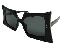 Oversized Exaggerated Vintage Retro Style SUNGLASSES Large Black Frame - Dark Lens 1091