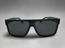 Classic Hardcore Biker Gangster Shield Style LOCS SUNGLASSES Large Black Frame - Dark Lens 91324