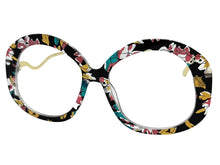 Oversized Vintage Retro Style Clear Lens EYEGLASSES Large Round Floral Frame 16020