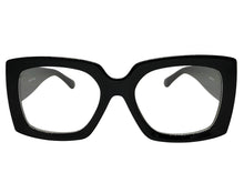Oversized Classic Vintage Retro Style Clear Lens EYEGLASSES Thick Square Black Frame 81218