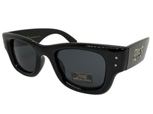 Classic Hardcore Biker Gangster Style LOCS SUNGLASSES Large Super Thick Black Frame - Dark Lens 91243