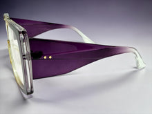 Oversized Classic Vintage Retro Shield Style Clear Lens EYEGLASSES Large Purple Frame 3130