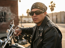 Classic Hardcore Gangster Biker Style Choppers SUNGLASSES Thick Black Frame - Dark Lens 6785
