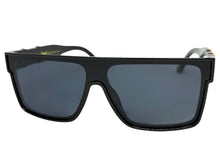 Classic Hardcore Biker Gangster Shield Style LOCS SUNGLASSES Large Black Frame - Dark Lens 91324