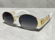 Classic Vintage Retro Luxury Hip Hop Rapper Style SUNGLASSES Oval Gold Frame - Gray Lens 27736