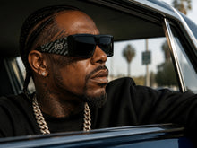 Classic Hardcore Biker Gangster Style LOCS SUNGLASSES Large Thick Black Frame - Dark Lens 91275