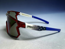 Oversized Sporty Wrap Around Style SUNGLASSES Large Red Patriotic USA Flag Frame 3737