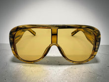 Oversized Modern Retro Shield Style SUNGLASSES Thick Brown Frame - Light Tint Lens 2466