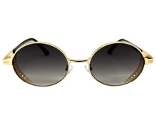 Classic Elegant Vintage Retro Style SUNGLASSES Oval Gold Frame - Gradient Lens 27740