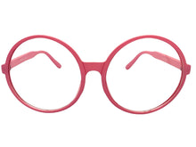 Oversized Vintage Retro Style Clear Lens EYEGLASSES X-Large Round Pink Frame 15032